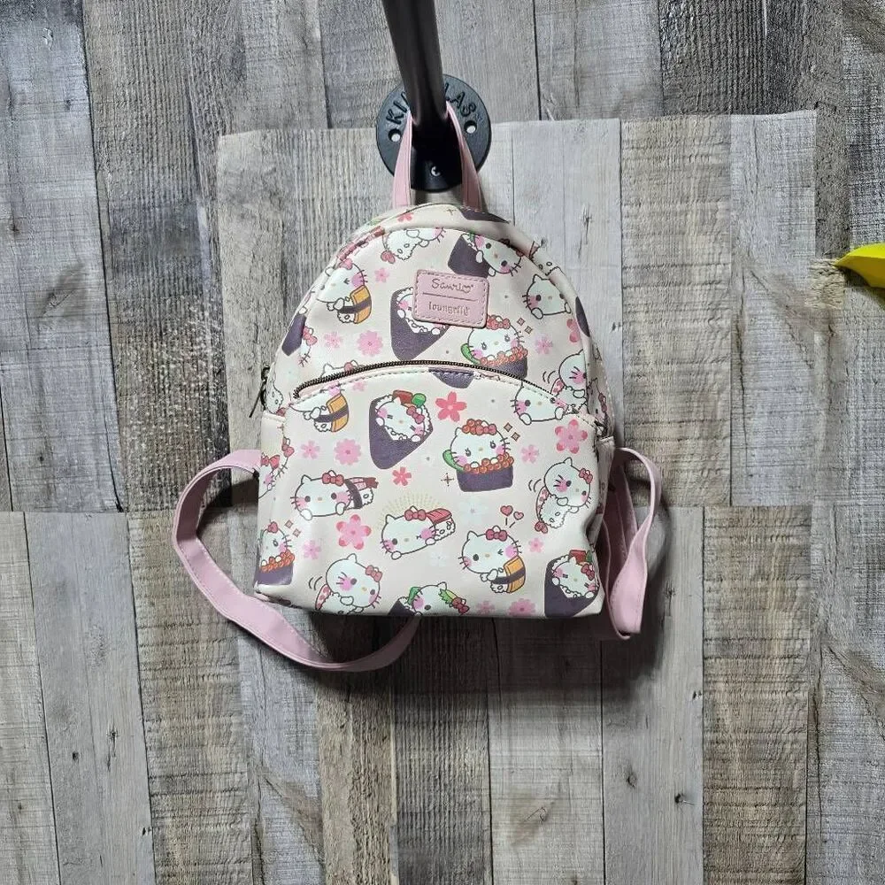 Hello Kitty Sushi Loungefly Kawaii Convertible Mini Backpack Sanrio